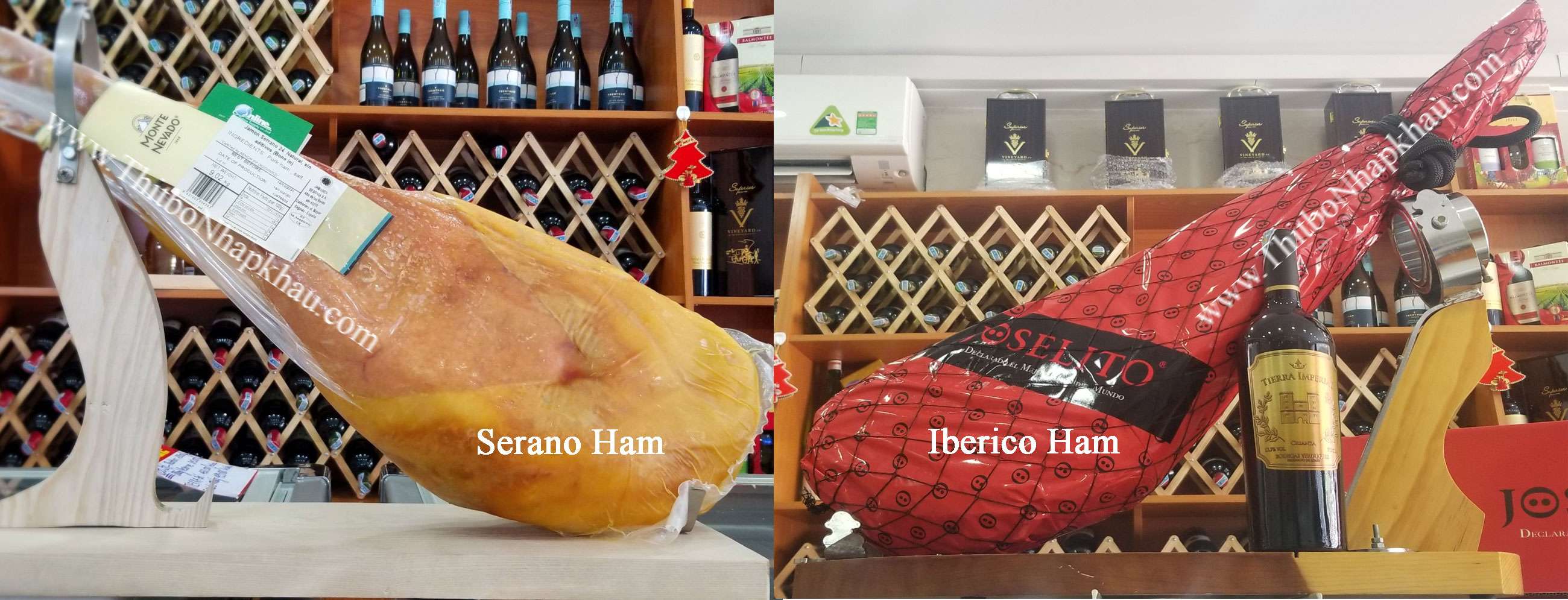 Phân biệt đùi heo muối Iberico và đùi heo muối Serano