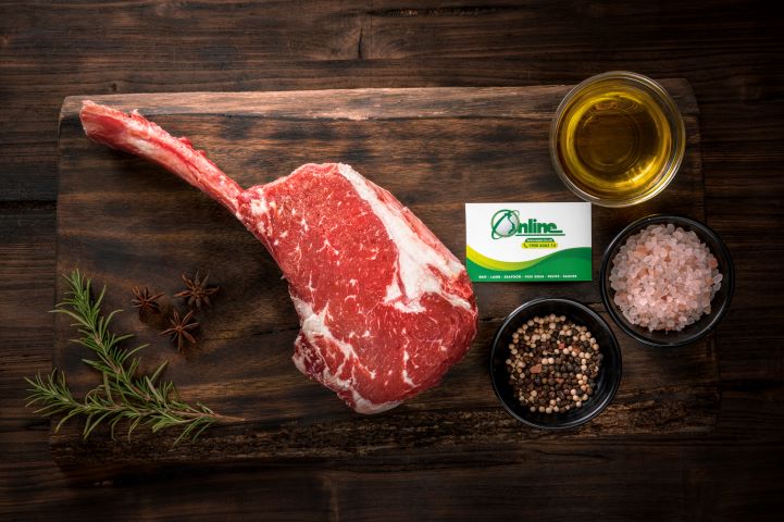 Thăn Vai Có Xương Lọc Sạch Kiểu Pháp Cắt Steak Hàng Choice - Tomahawk